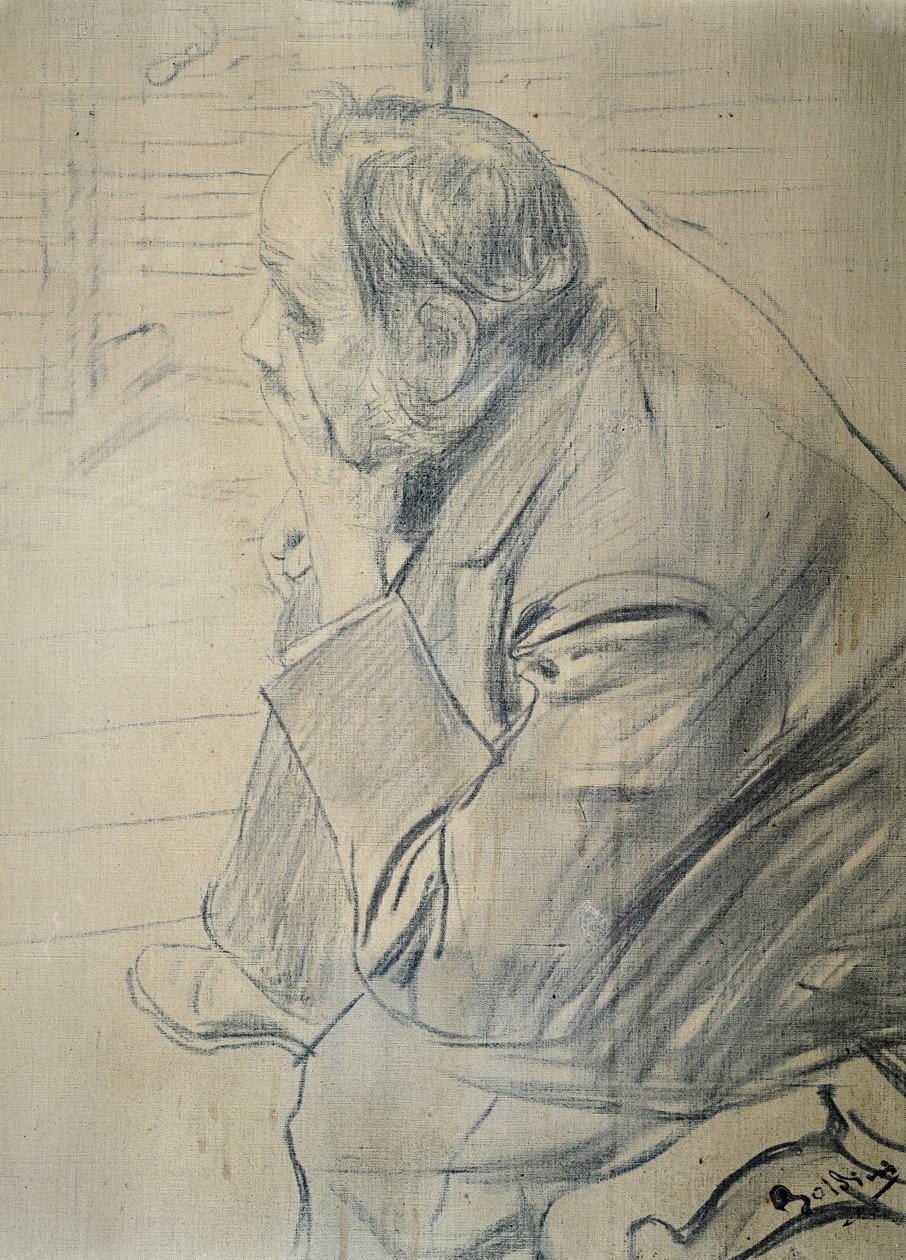 Retrato de Edgar Degas de Giovanni Boldini (1842-1931) Carvão vegetal sobre tela, 605x46 cm, ca. 1885 de Giovanni Boldini
