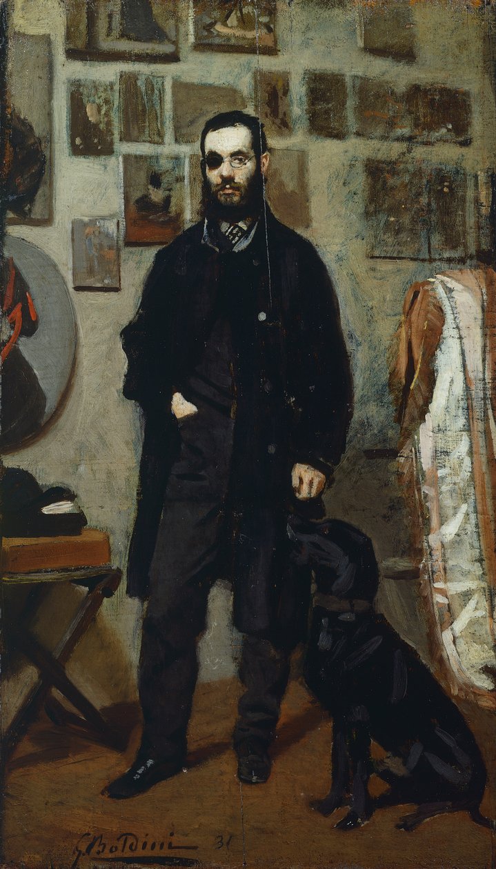 Retrato de Giuseppe Abbati, de Giovanni Boldini (1842-1931), óleo sobre painel, 87,5x22 cm de Giovanni Boldini
