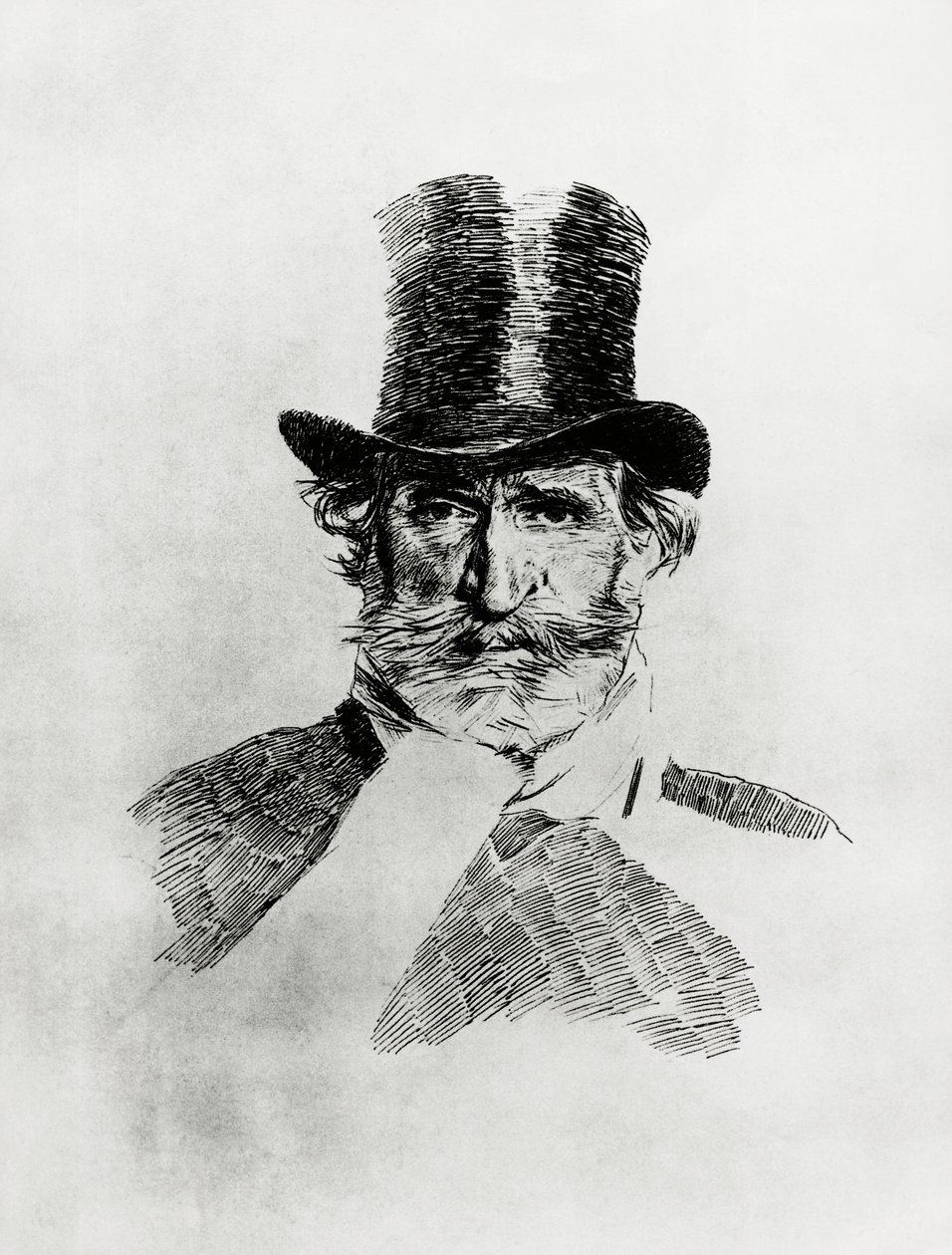 Retrato de Giuseppe Verdi (1813-1901), compositor italiano, desenho de Giovanni Boldini (1842-1931) de Giovanni Boldini