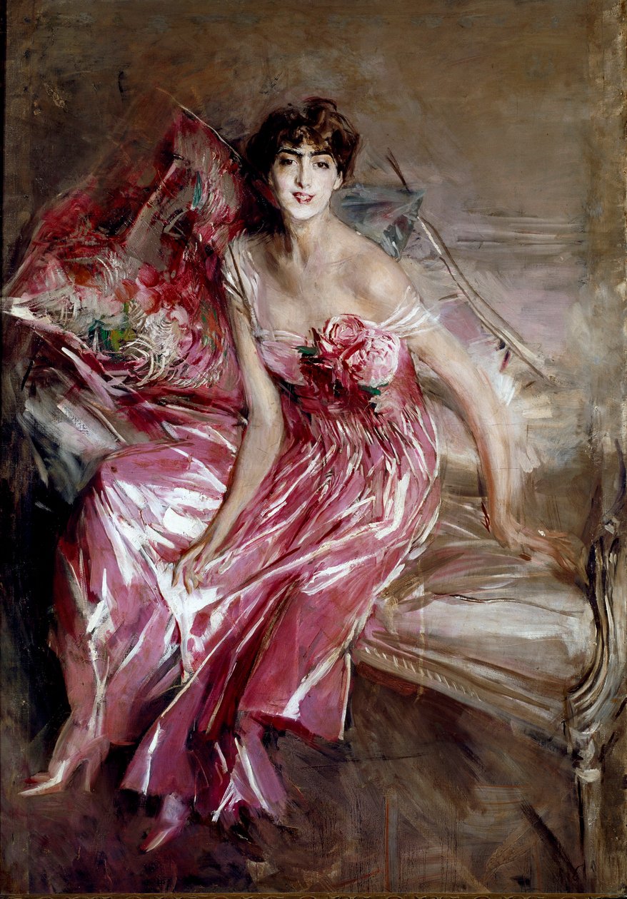 Retrato de Madame Olivia Concha de Fontecilla ou a Dama de Rosa, de Giovanni Boldini de Giovanni Boldini