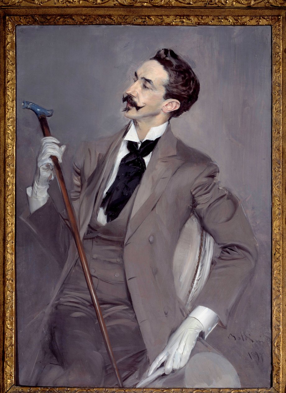 Retrato de O Conde Robert de Montesquiou (1855-1921), escritor francês Dandy. Pintura de Giovanni Boldini (1842-1931) de Giovanni Boldini