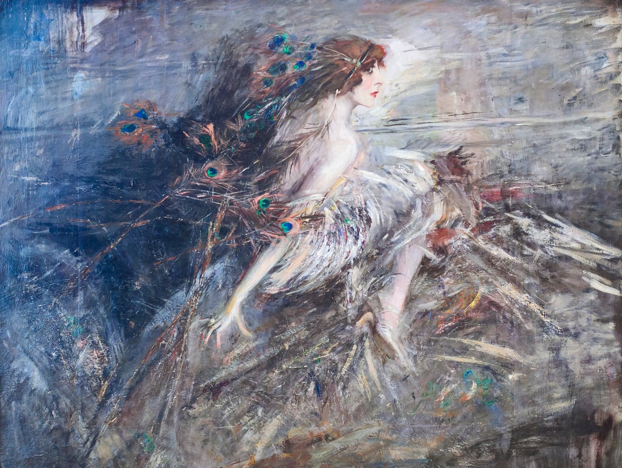 Retrato da Marquesa Casati com penas de pavão de Giovanni Boldini