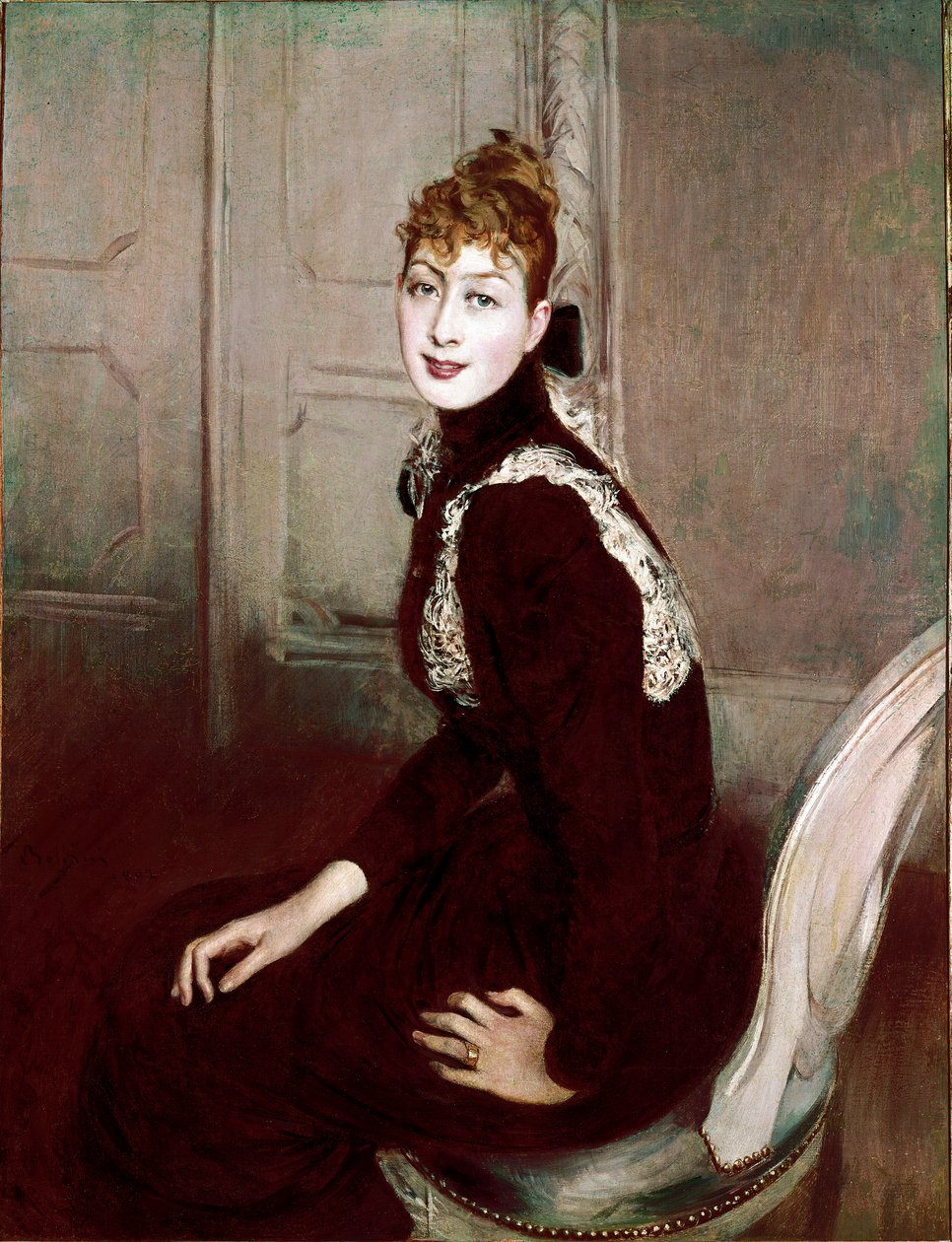 Retrato da Marquesa Franzoni. Pintura de Giovanni Boldini (1842-1931) de Giovanni Boldini