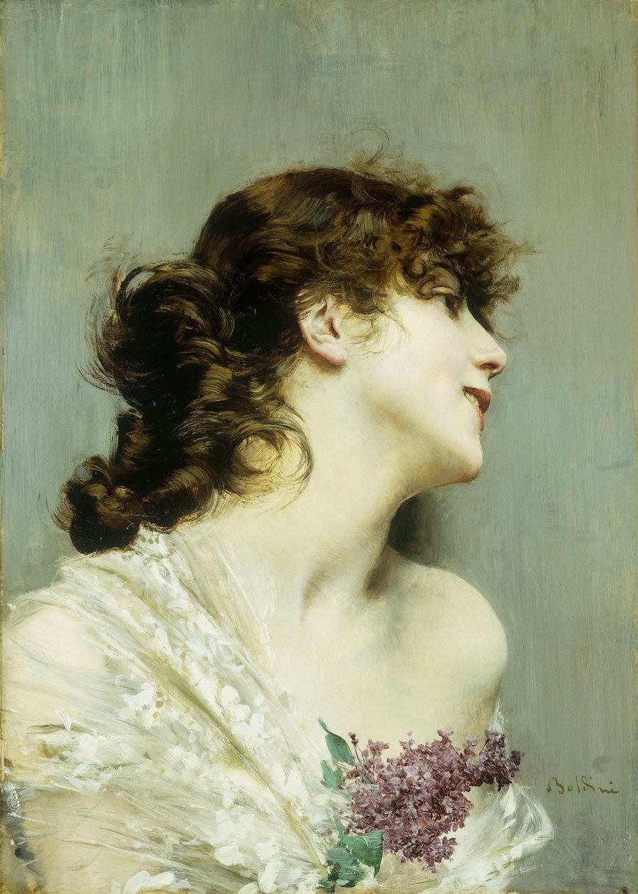 Perfil de uma jovem mulher, de Giovanni Boldini