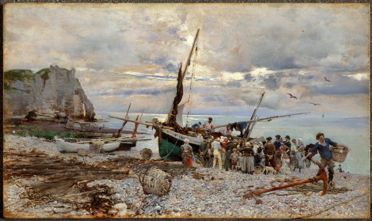 O Regresso dos Barcos de Pesca, Étretat de Giovanni Boldini