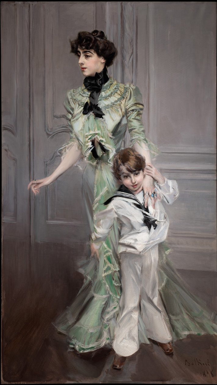 Retrato da Sra. Hugo e do seu filho, 1898. de Giovanni Boldini