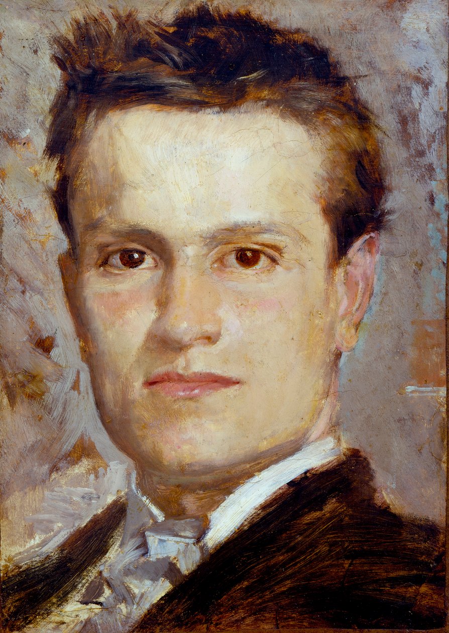 Autorretrato, c.1865 (óleo sobre papel sobre cartão) de Giovanni Boldini