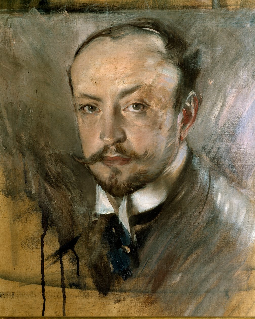 Estudo para auto-retrato em Montorsoli. Pintura de Giovanni Boldini (1842-1931) 1892 Sol. 45x40 cm Florence, Galleria de Arte Moderna de Giovanni Boldini