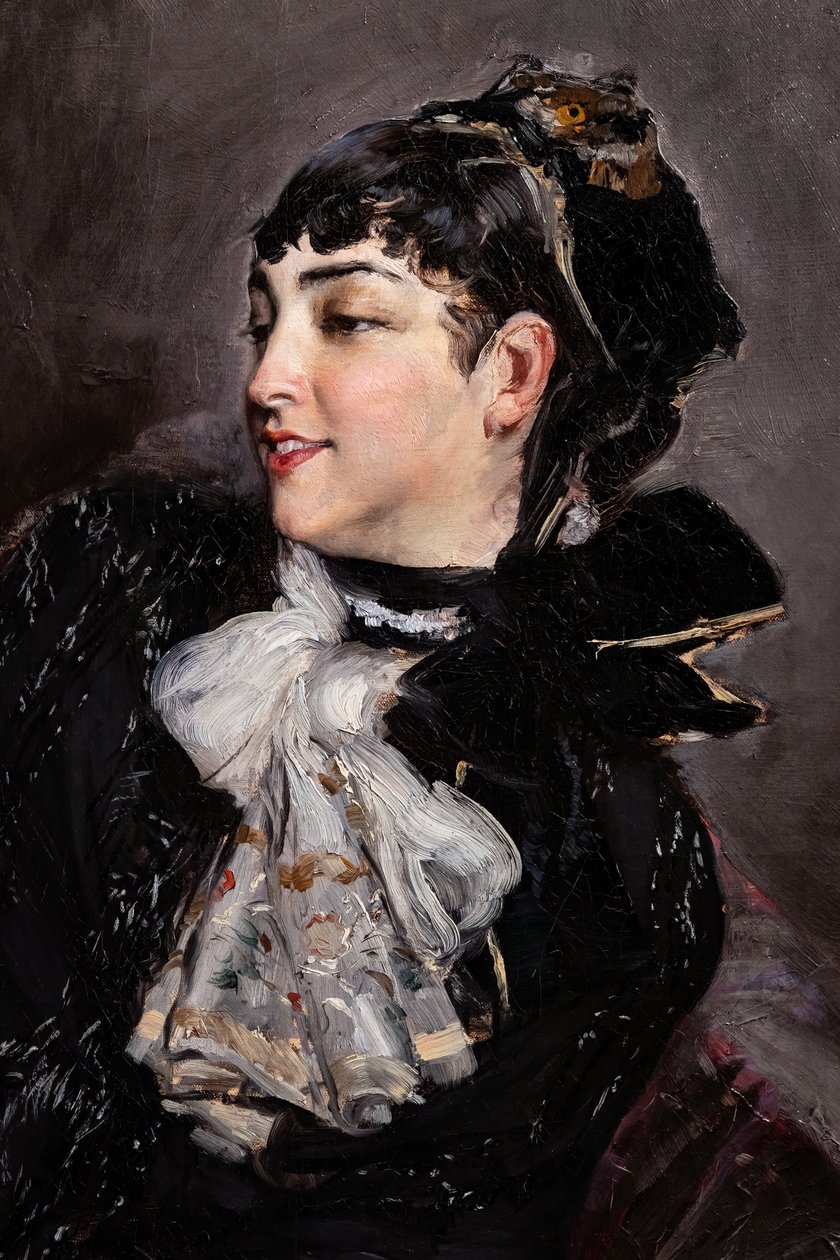 A Condessa de Rasty no Sofá, detalhe de Giovanni Boldini