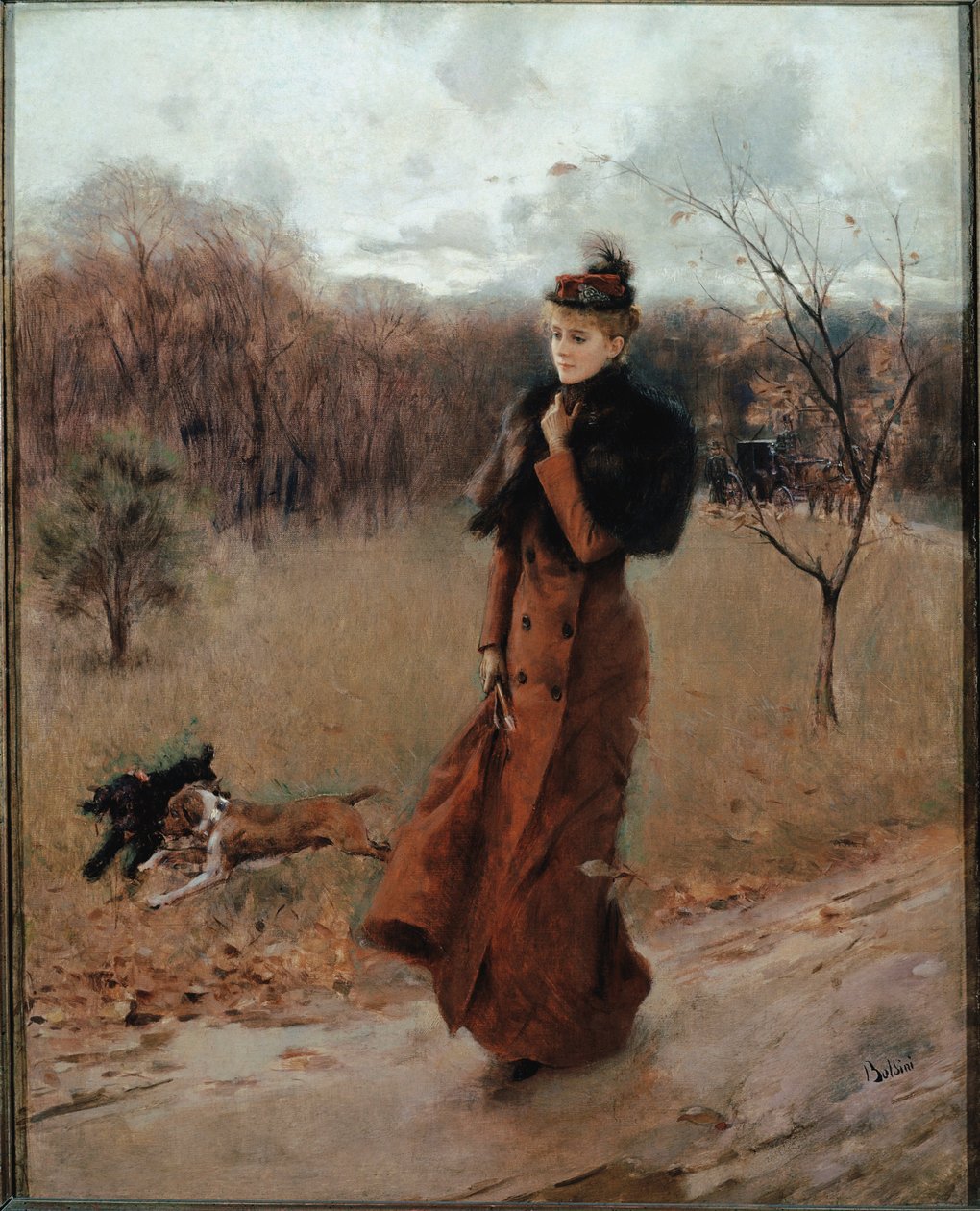 A Caminhada para o Parque em Nápoles (óleo sobre tela) de Giovanni Boldini