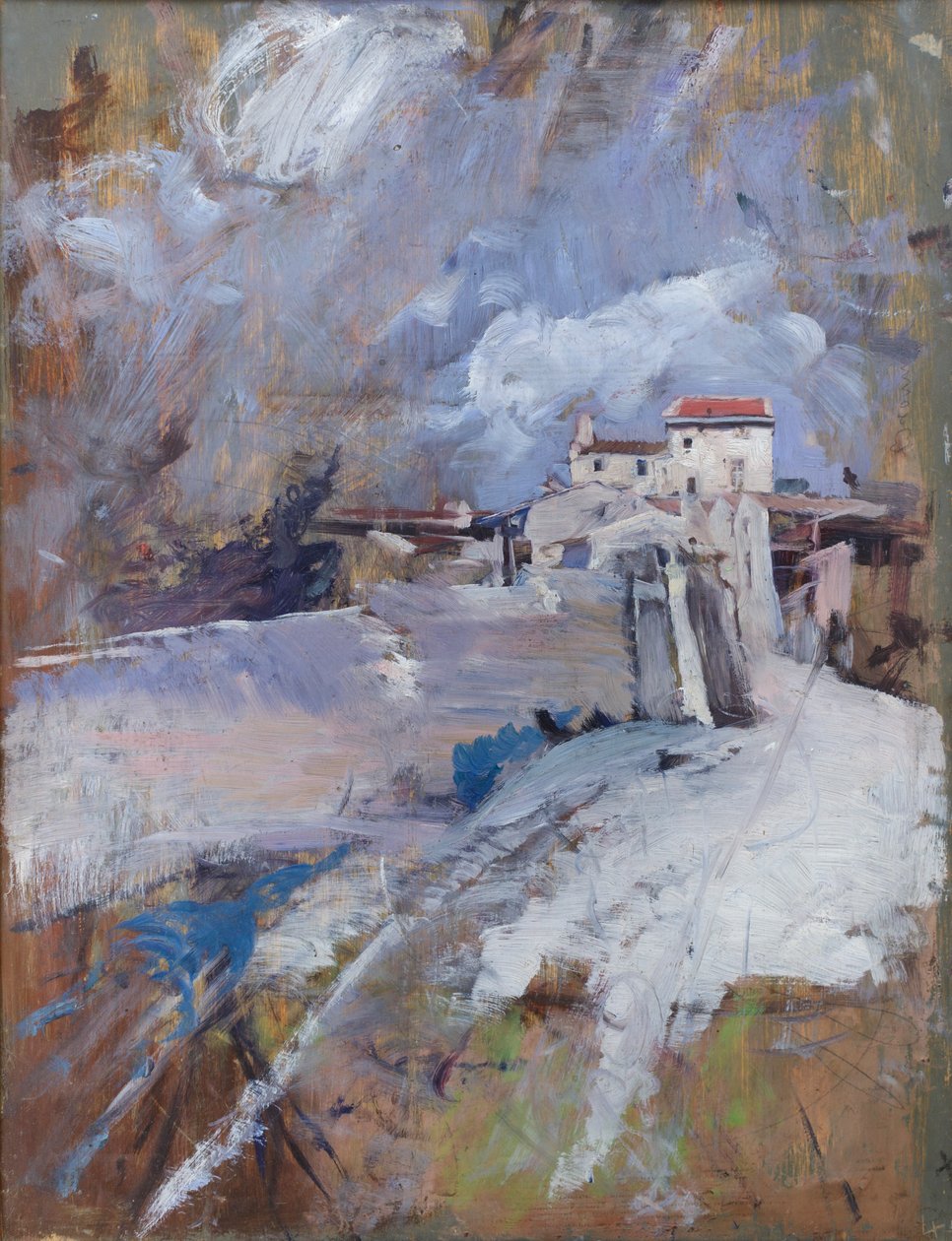 Paisagem de inverno, c.1911 (óleo sobre painel) de Giovanni Boldini