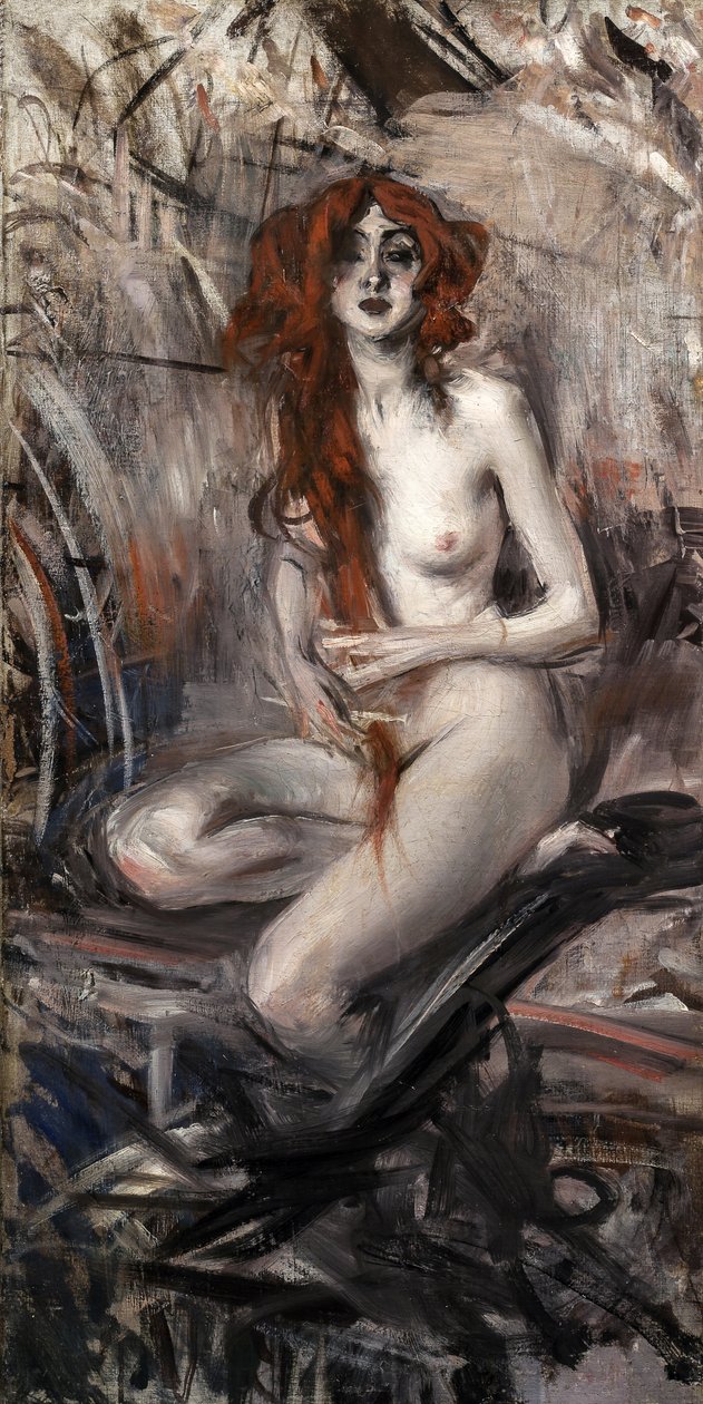 Mulher penteando o cabelo, c. 1912. de Giovanni Boldini