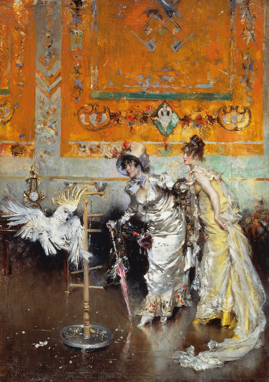 Mulheres com papagaio de Giovanni Boldini