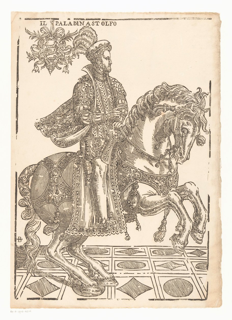Astolfo a cavalo
Il paladino Astolfo (título sobre o objecto) de Giovanni Britto