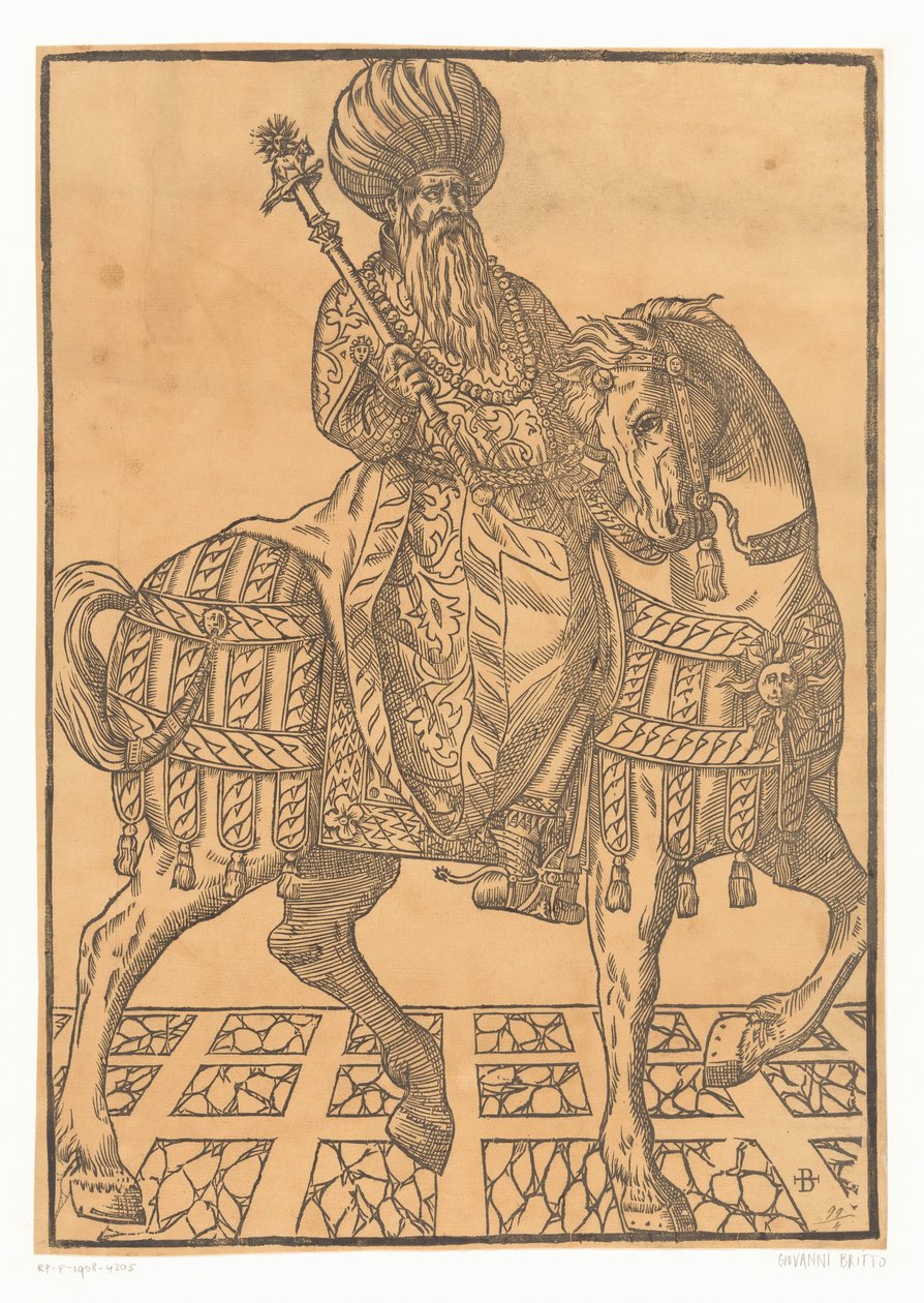 Homem com turbante a cavalo de Giovanni Britto