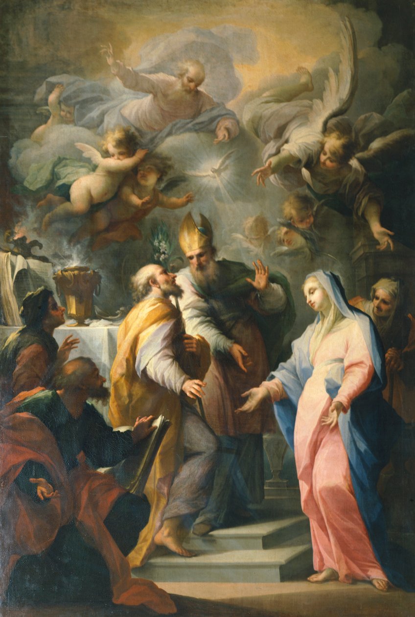 Casamento da Virgem Maria, por Giovanni Camillo Sagrestani (1660-1731) Igreja de Santo Spirito, Florença, Itália de Giovanni Camillo Sagrestani