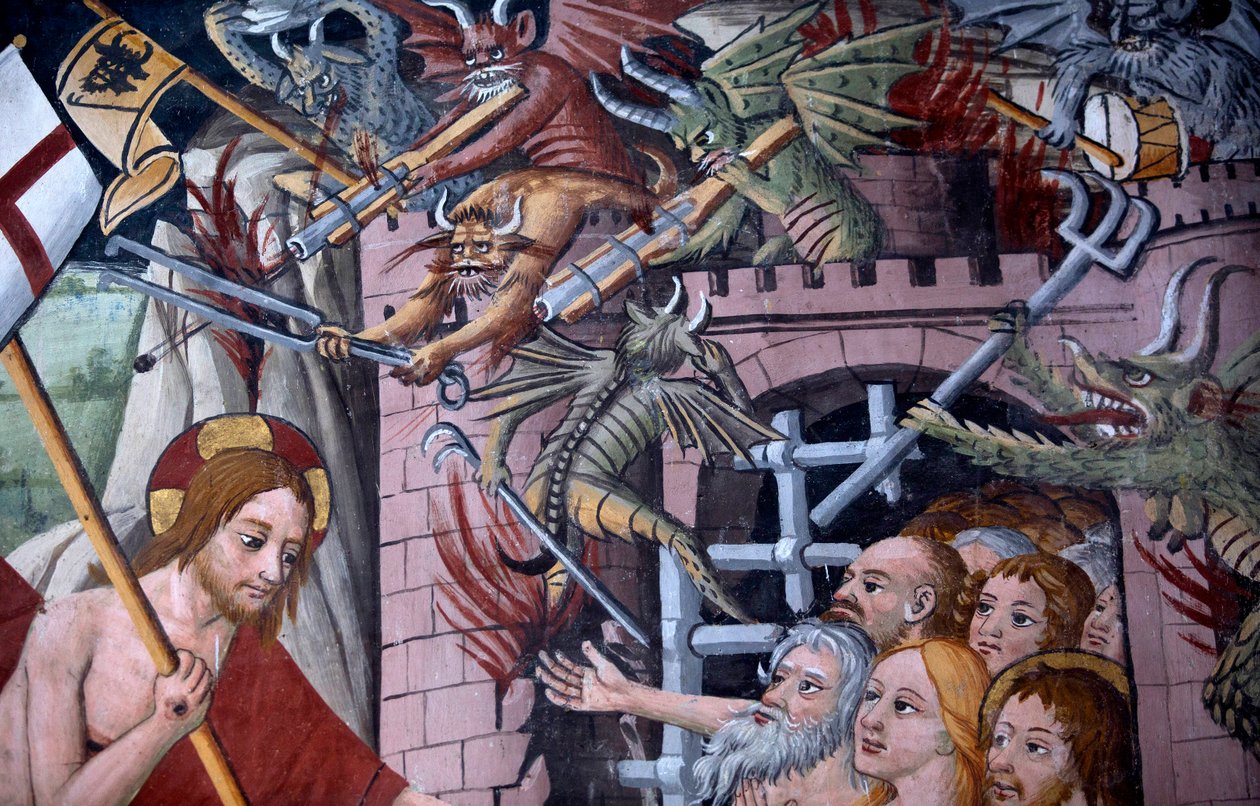 Descida para o inferno, c.1492 (detalhe de 3702448) de Giovanni Canavesio