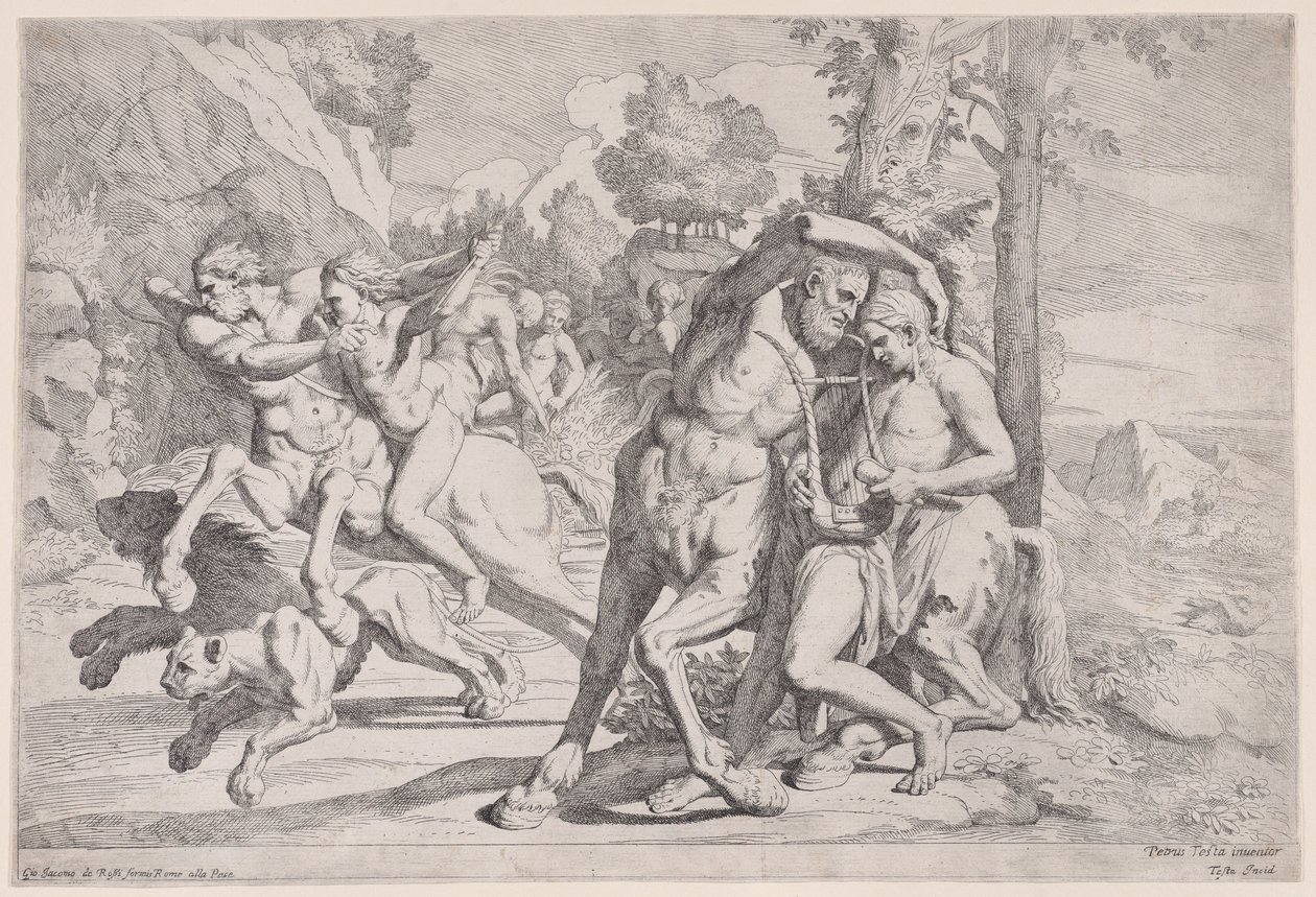 A educação de Aquiles, 1650-55. de Giovanni Cesare Testa