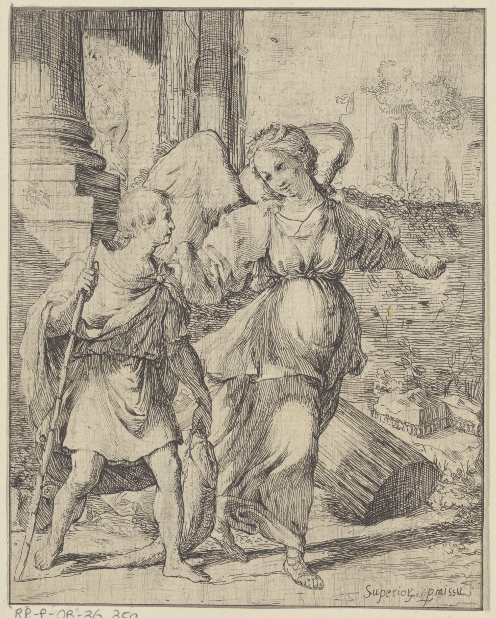 Tobias en de engel de Giovanni Citosibio Guidi