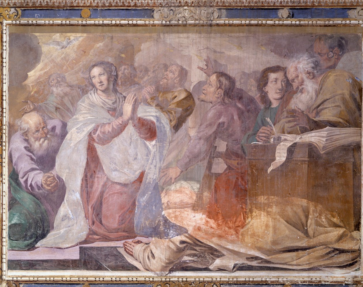 Itália, Lombardia, Pavia, Pavia Charterhouse (Certosa), Histórias de Jesus e Maria, detalhe afresco de Giovanni Cristoforo Storer