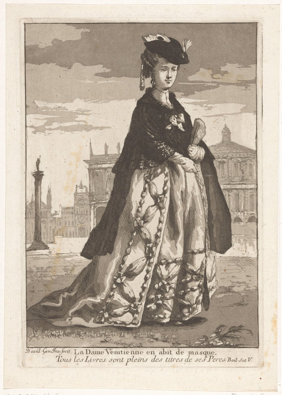 A Dama Veneziana La Dame Venitienne en habit de masque (título no objeto) Retratos diversos (título da série) de Giovanni David
