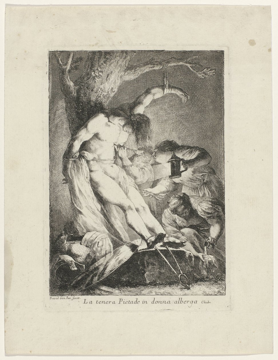 São Sebastião cuidada por Santa Irene
La tenera pietade in donna alberga (título sobre o objecto) de Giovanni David