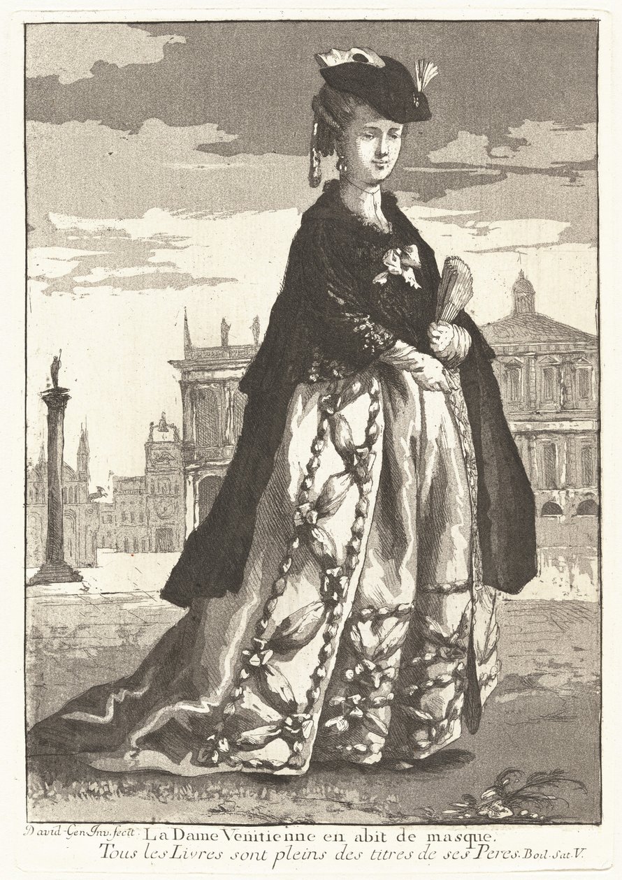 La Dame Venitienne en habit de masque (Venetian Woman in Carnival Dress) de Giovanni David