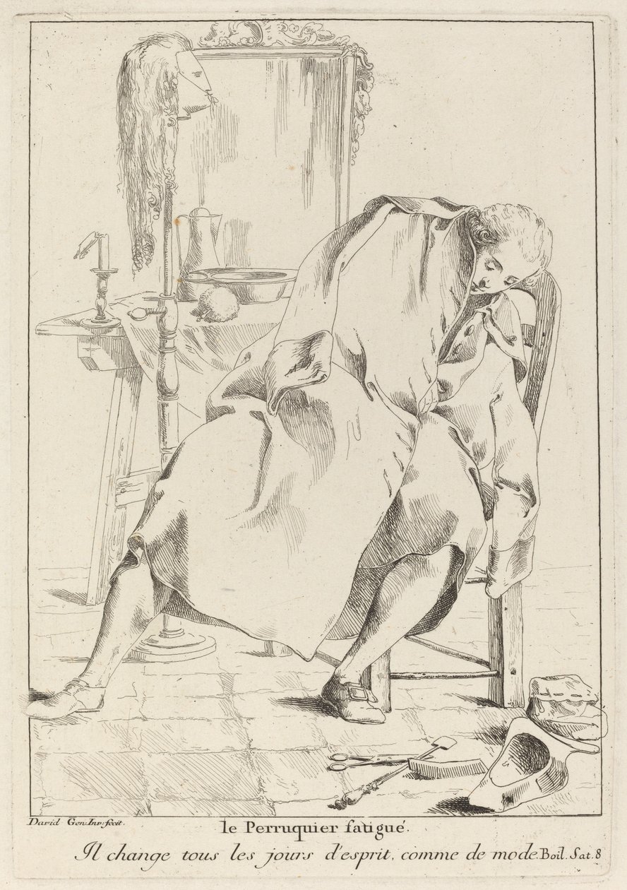 Le Perruquier fatigué (The Tired Wigmaker) de Giovanni David