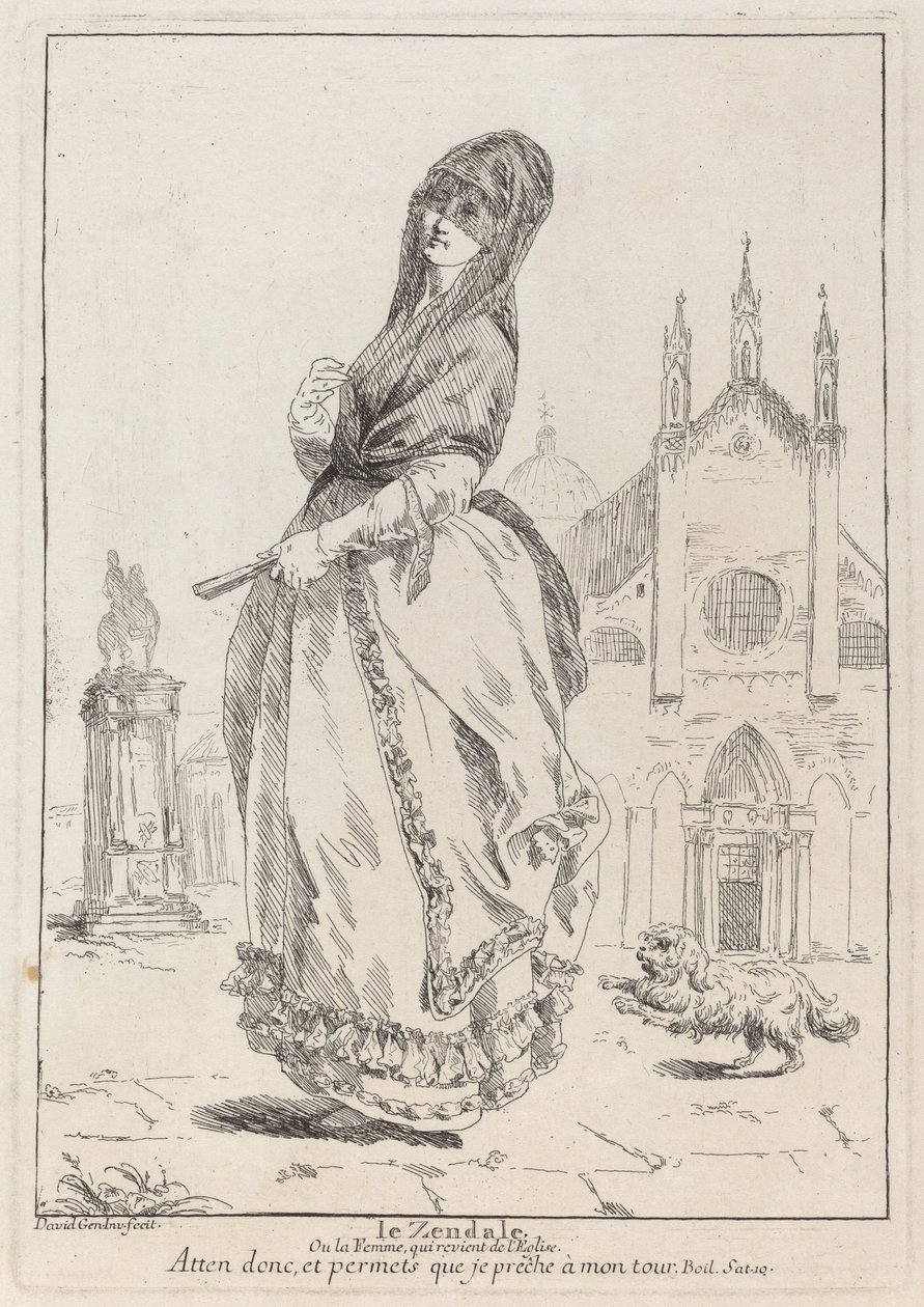 Le Zendale (Mulher de Capuz, ou a Mulher Voltando da Igreja) de Giovanni David