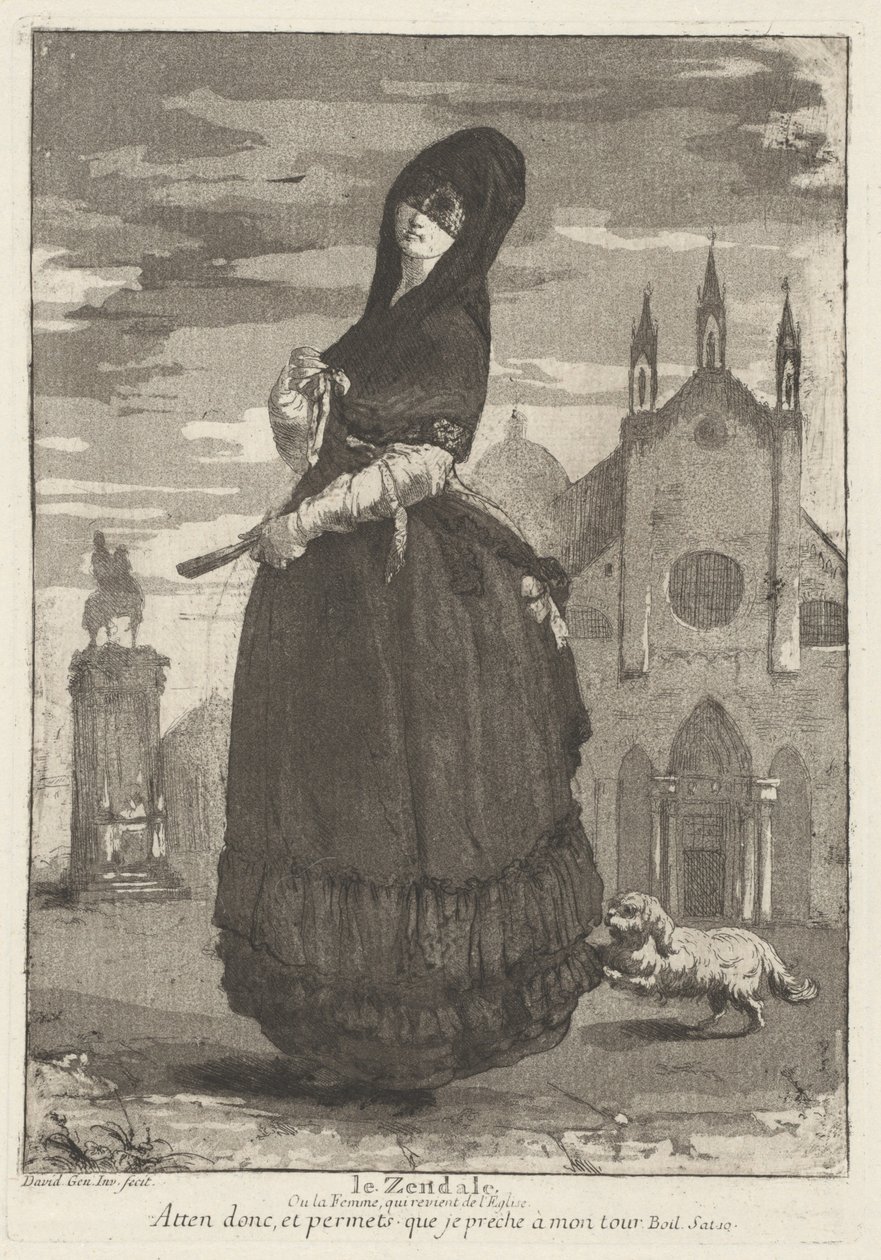 Le Zendale (Mulher de Capuz, ou a Mulher Voltando da Igreja) de Giovanni David