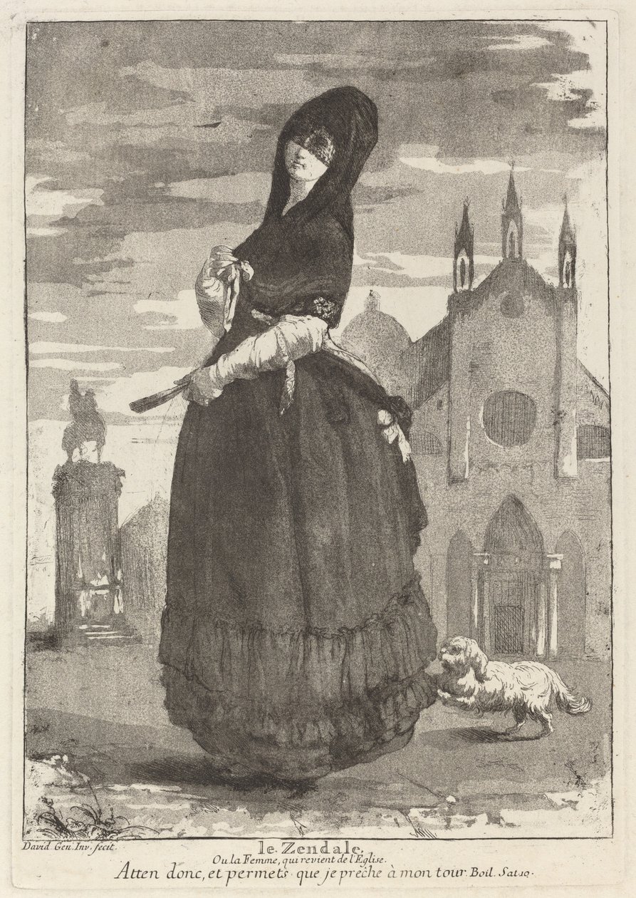 Le Zendale (Mulher de Capuz, ou a Mulher Voltando da Igreja) de Giovanni David