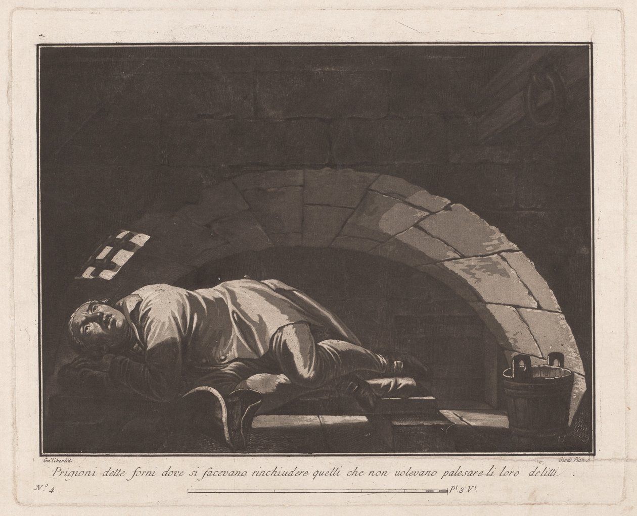 Os "fornos", para aqueles que não admitiriam seus crimes de Giovanni De Pian, after Francesco Galimberti