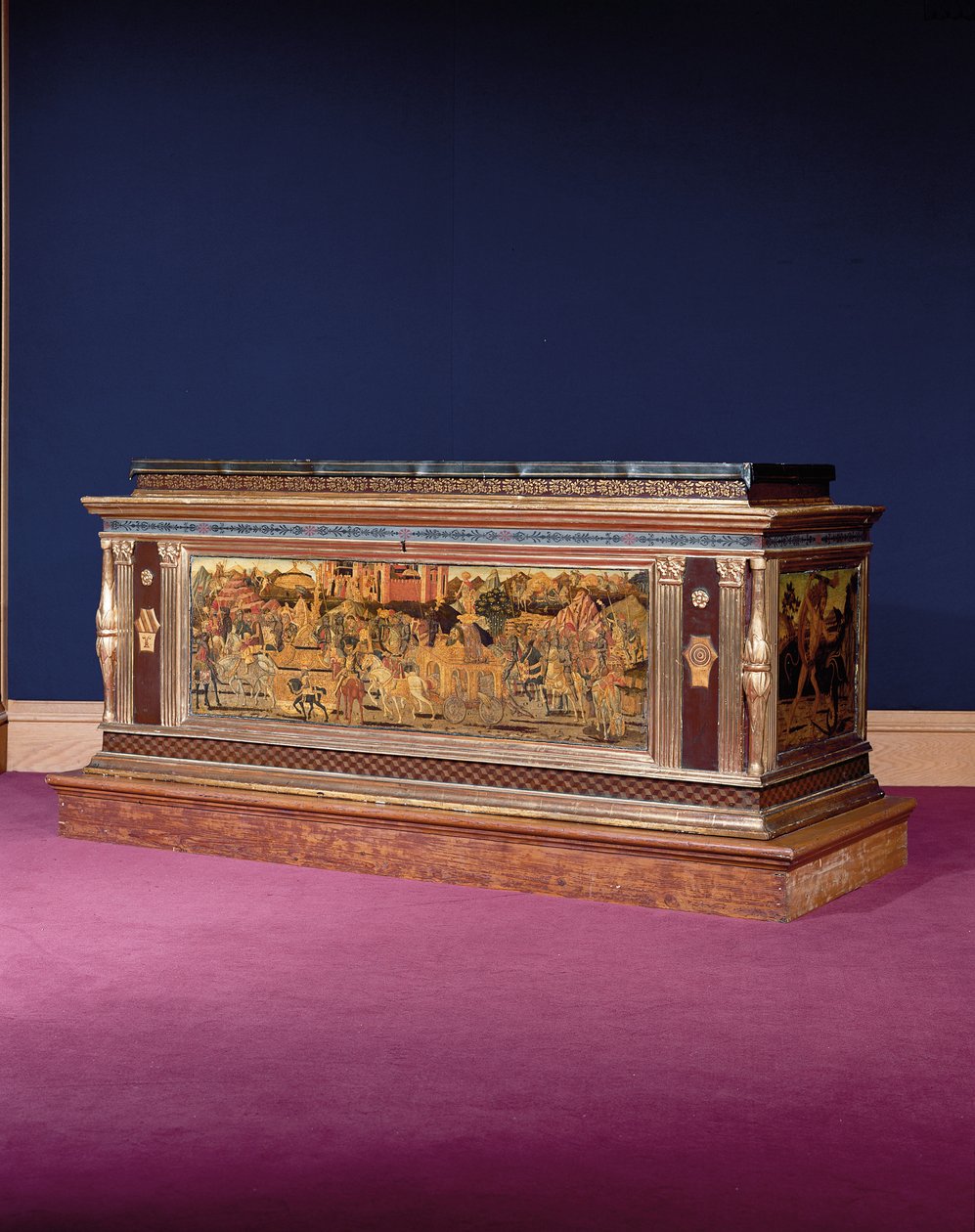 Cassone (têmpera sobre madeira e madeira dourada) (ver também 1113941-4) de Giovanni Di Ser Giovanni Lo Sheggia (attr. to) Guidi