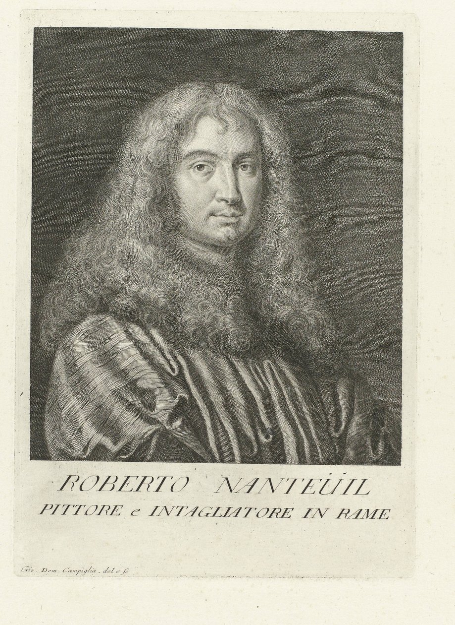 Retrato do artista Robert Nanteuil Retratos de artistas (título da série) de Giovanni Domenico Campiglia