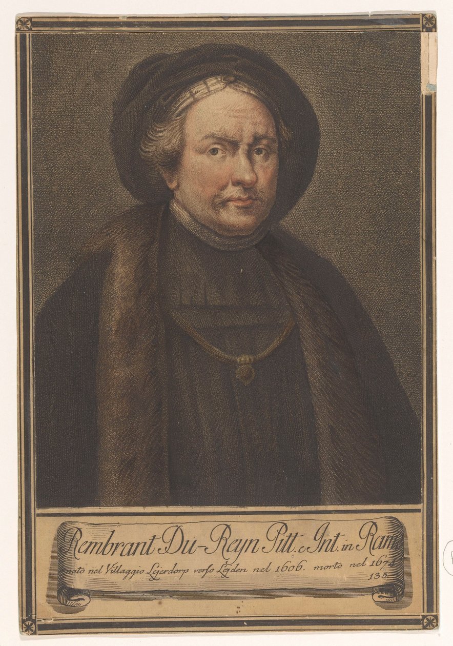 Retrato do artista Rembrandt Harmensz. van Rijn
Retratos de artistas (título da série) de Giovanni Domenico Campiglia