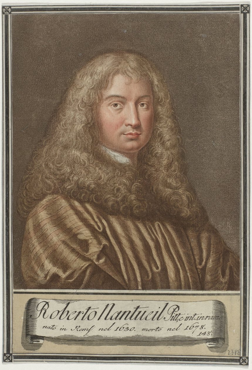 Retrato do artista Robert Nanteuil Retratos de artistas (título da série) de Giovanni Domenico Campiglia