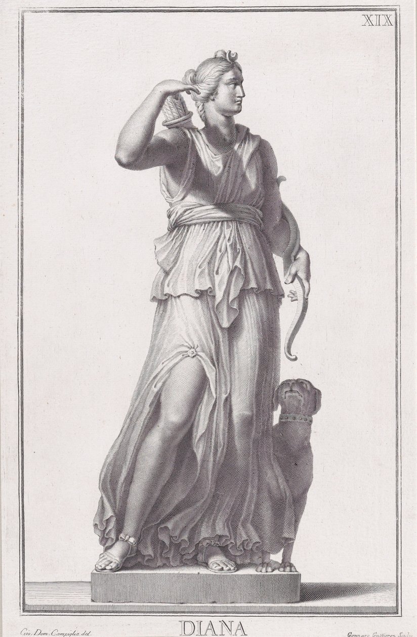 Estátua de Diana, 1734. de Giovanni Domenico Campiglia