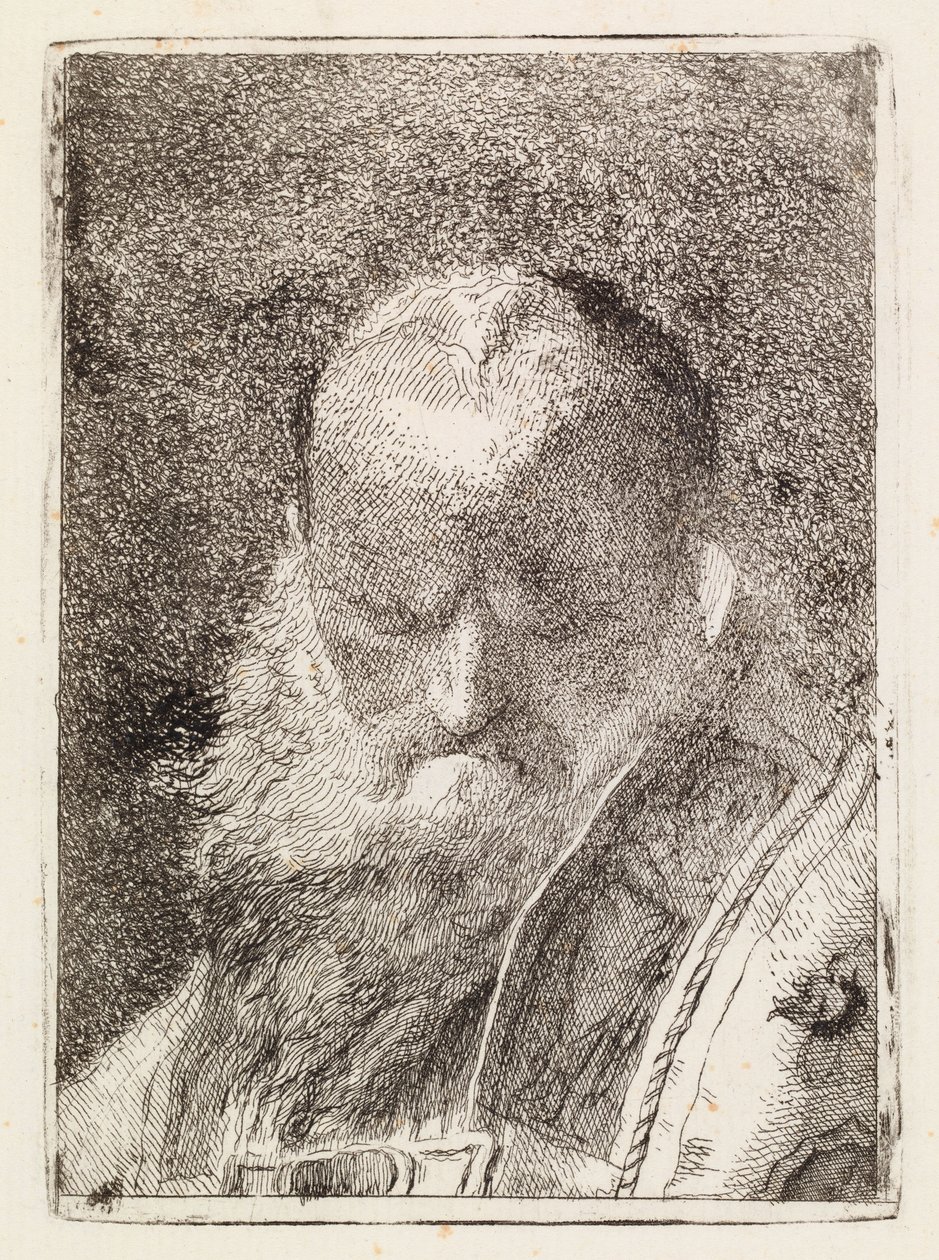 Um bispo (cabeça de um homem idoso) de Giovanni Domenico Tiepolo