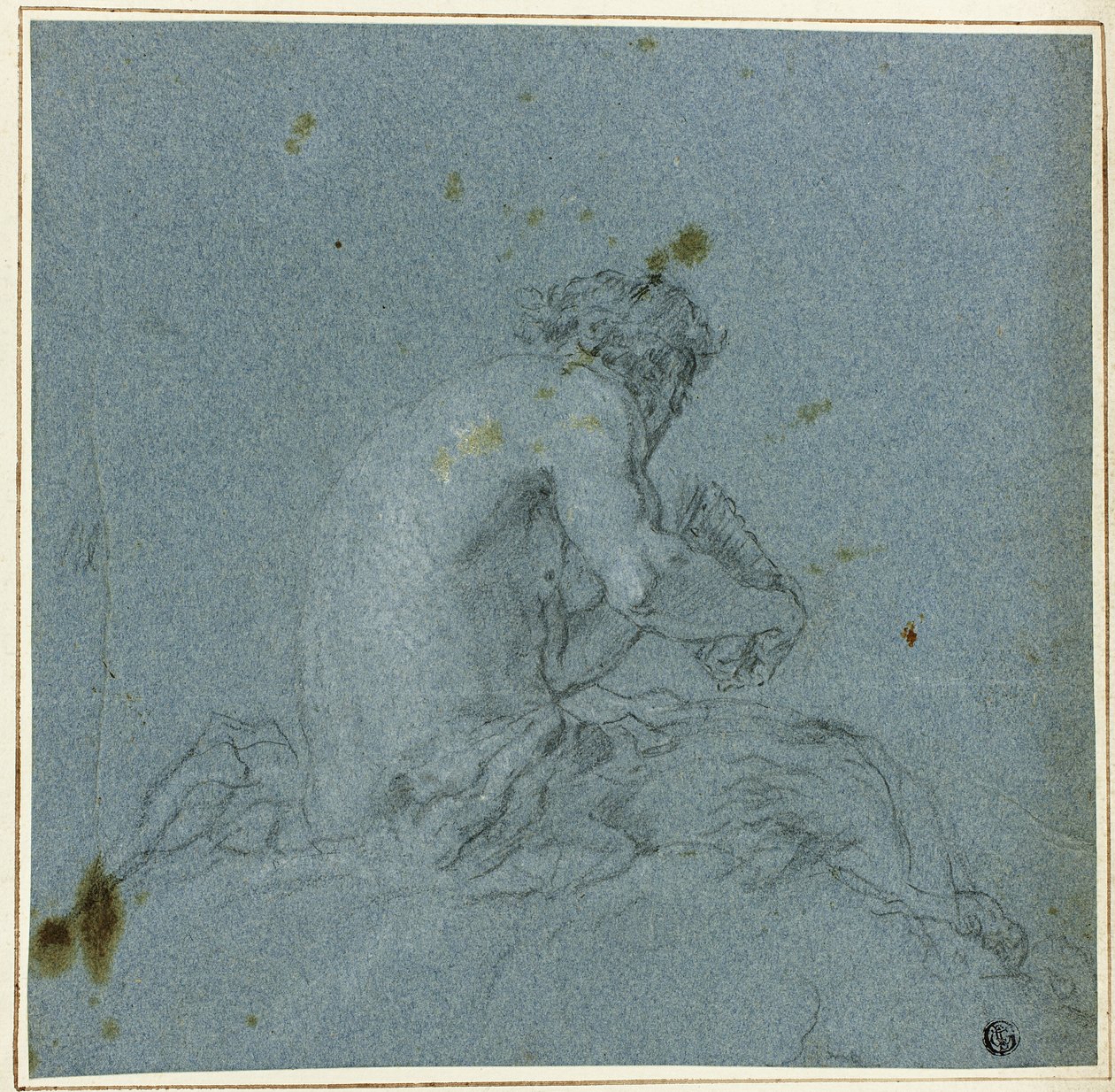 Um sátiro tocando sua flauta de Giovanni Domenico Tiepolo