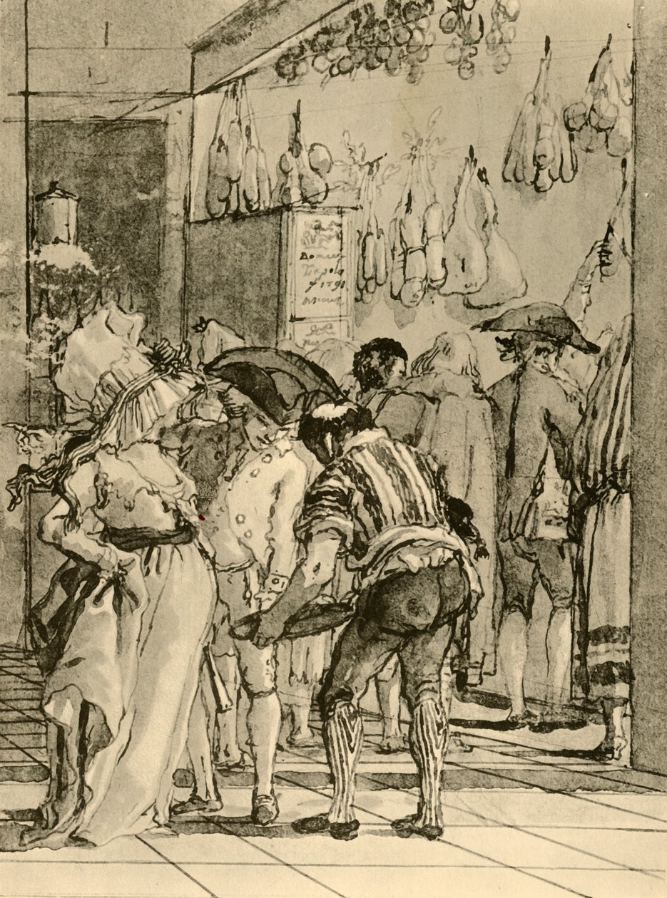 Uma loja de artigos fumados, 1791, 1928 de Giovanni Domenico Tiepolo