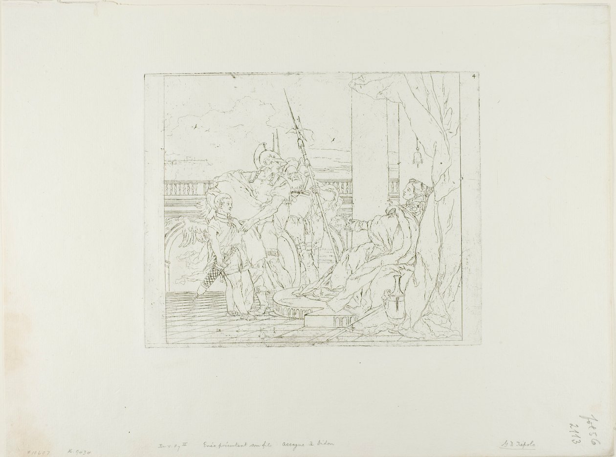 Enéias apresenta seu filho Ascânio a Dido de Giovanni Domenico Tiepolo