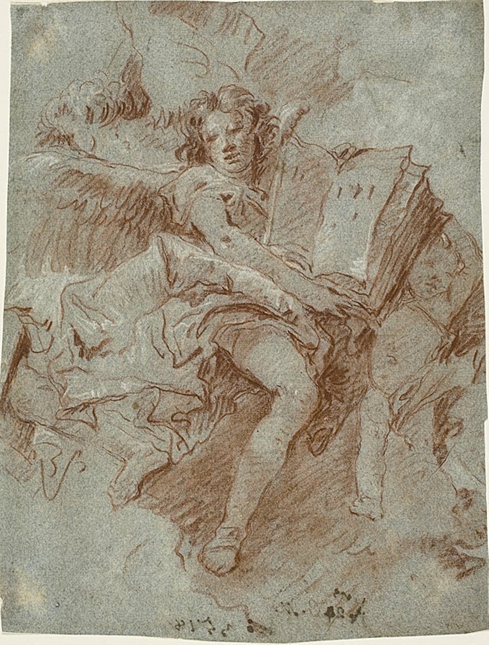 Um anjo com um livro de Giovanni Domenico Tiepolo