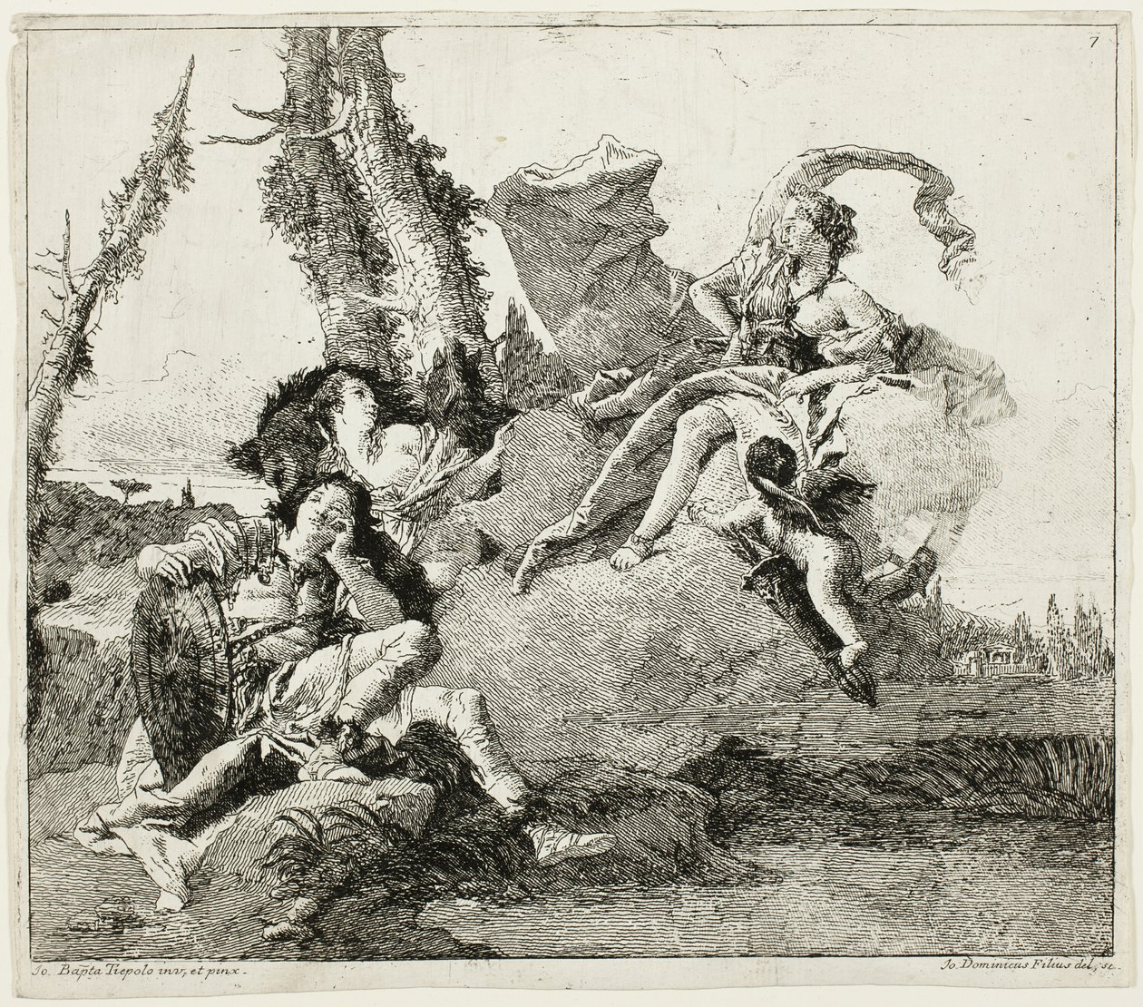 Armida encontra o Rinaldo adormecido de Giovanni Domenico Tiepolo