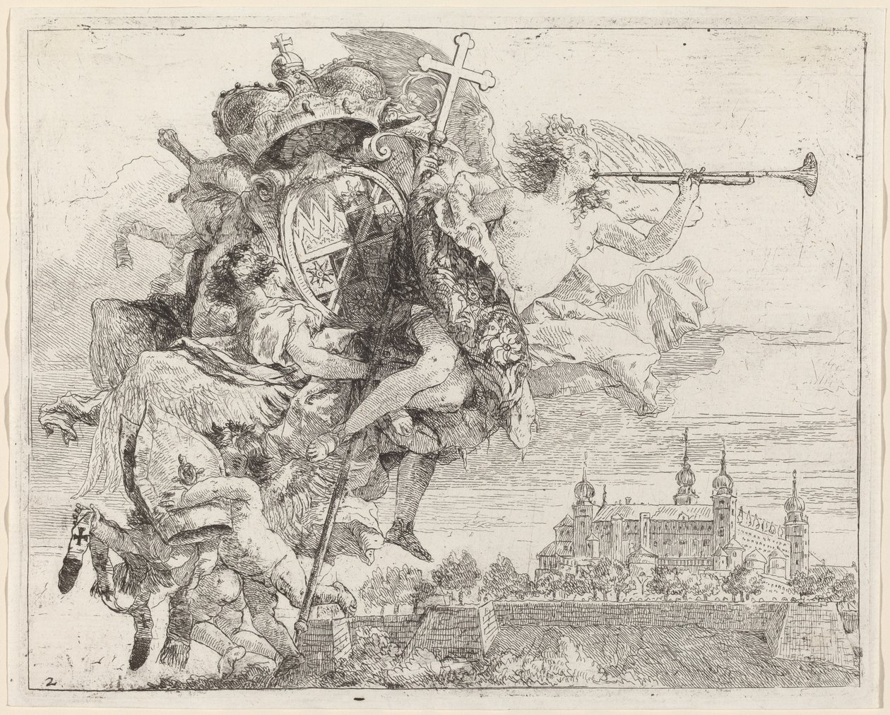 Armas de Karl Philipp von Greiffenklau, príncipe bispo de Würzburg de Giovanni Domenico Tiepolo