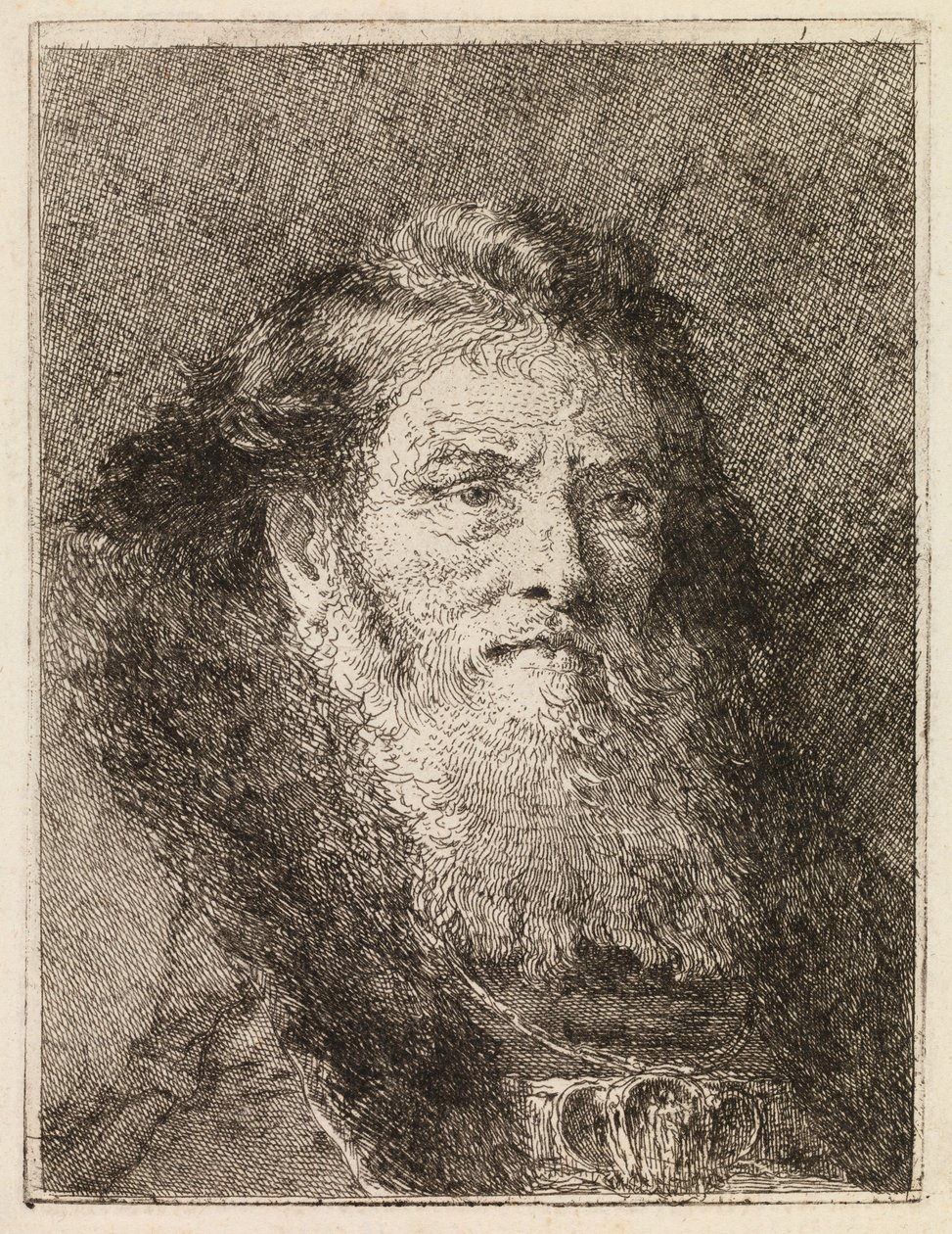 Homem de cabeça descoberta virado para a direita de Giovanni Domenico Tiepolo