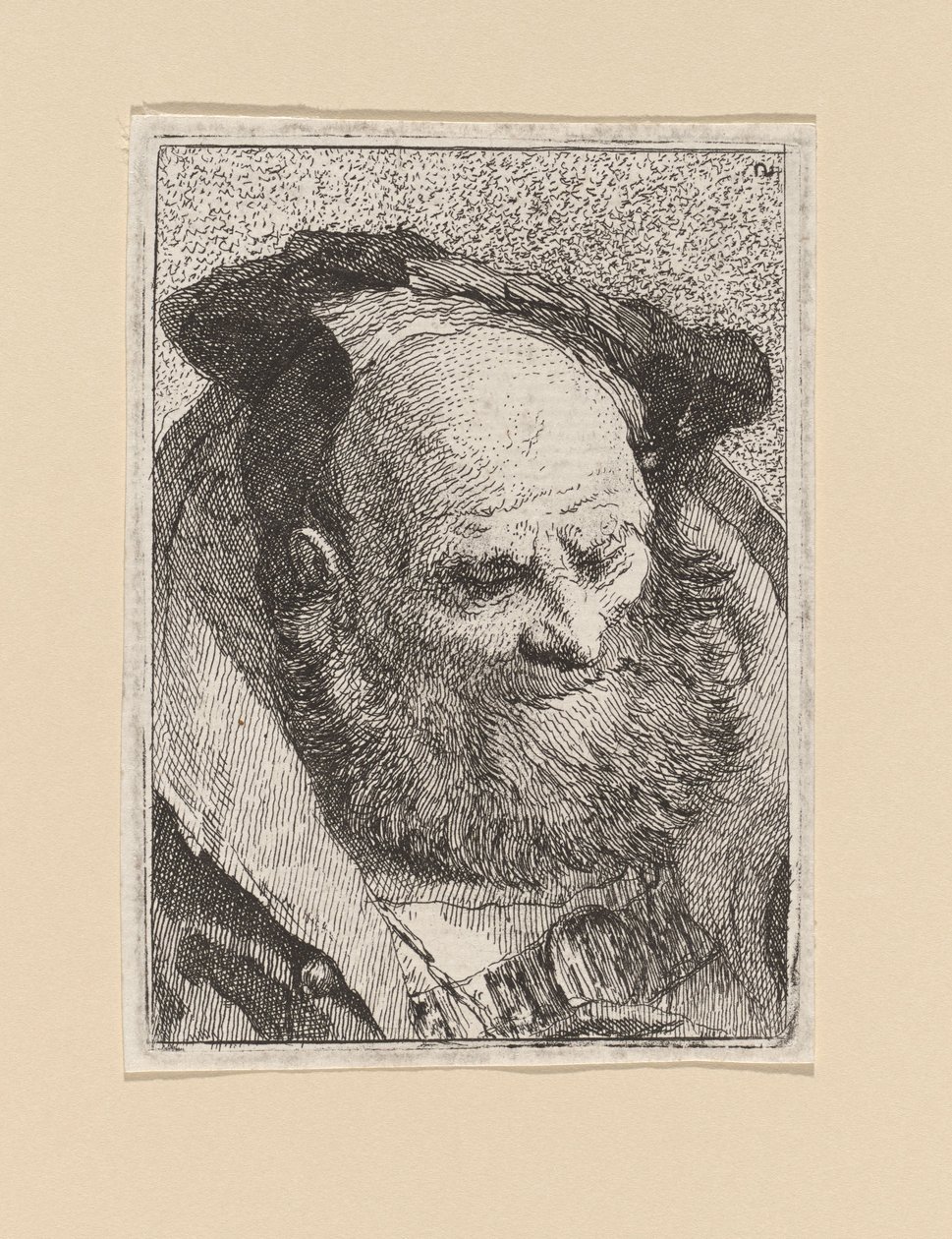 Velho barbudo, da Raccolta di Teste (colecção de cabeças) de Giovanni Domenico Tiepolo