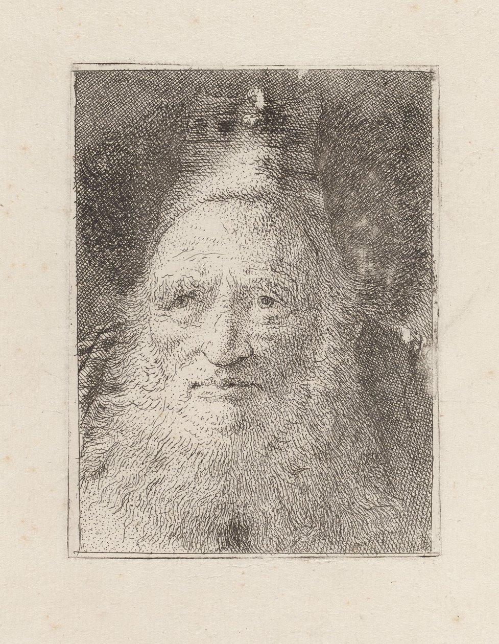 Velho barbudo com chapéu, da Raccolta di Teste (Coleção de cabeças) de Giovanni Domenico Tiepolo