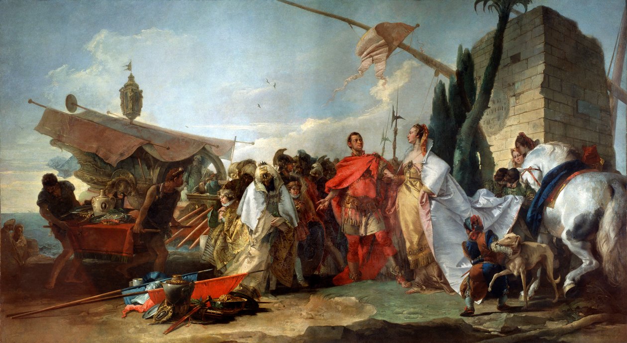 César encontrando Cleópatra, 1747. de Giovanni Domenico Tiepolo