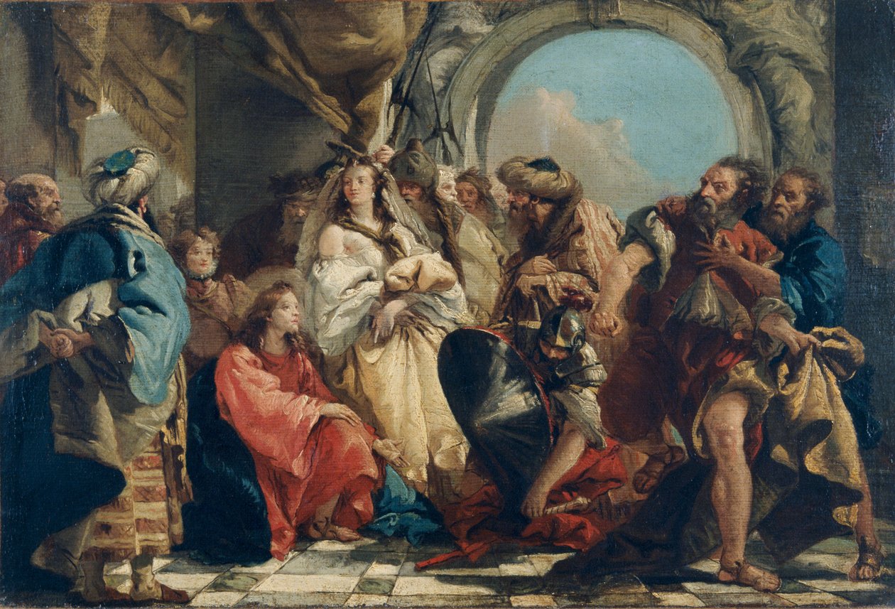 "Cristo e a mulher tomados em Adultério", 1747-1804 de Giovanni Domenico Tiepolo