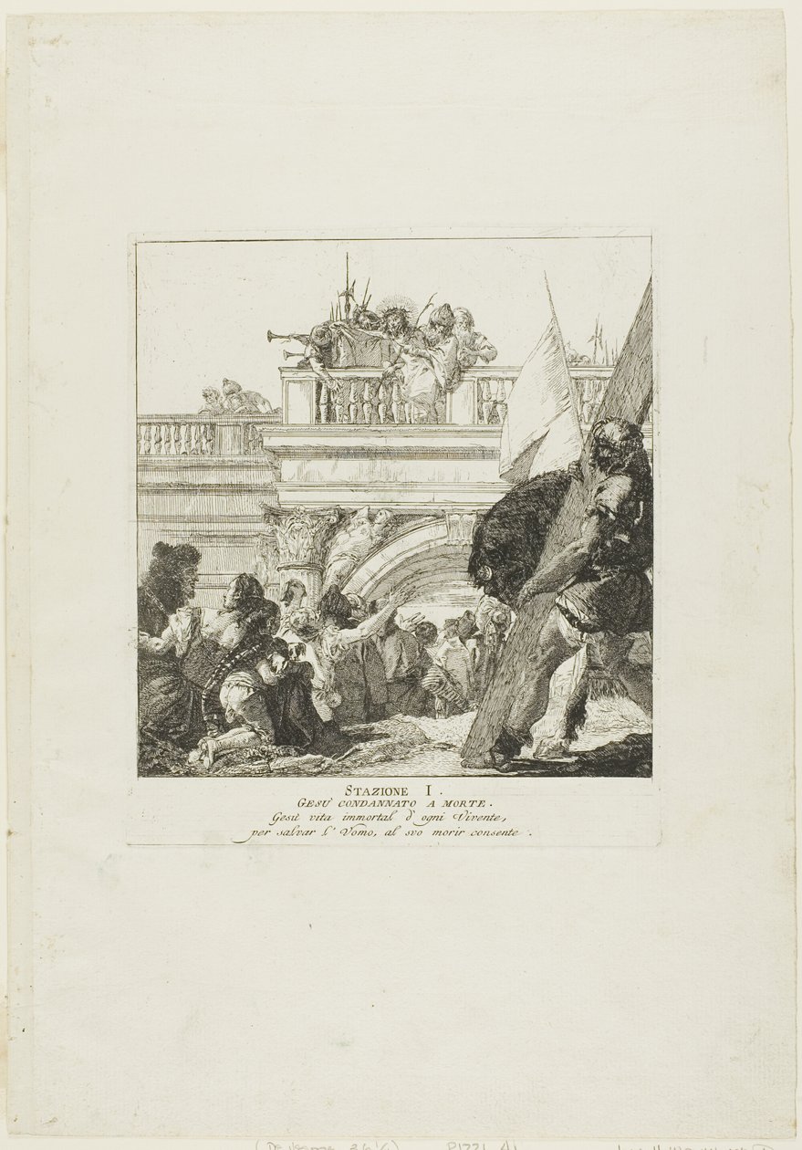 Cristo é condenado à morte, prato um da Via Sacra de Giovanni Domenico Tiepolo